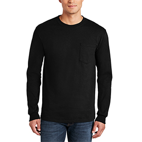 Gildan Adult Ultra Cotton Long-Sleeve T-Shirt with Pocket: GI-2410