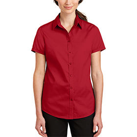 Port Authority Women's Short Sleeve SuperPro Twill Shirt: PO-L664