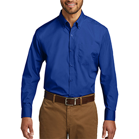 Port Authority Tall Long Sleeve Carefree Poplin Shirt: PO-TW100