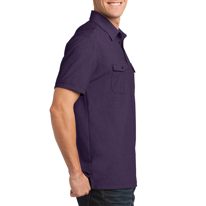 Port Authority Oxford Pique Double Pocket Polo: PO-K557V1