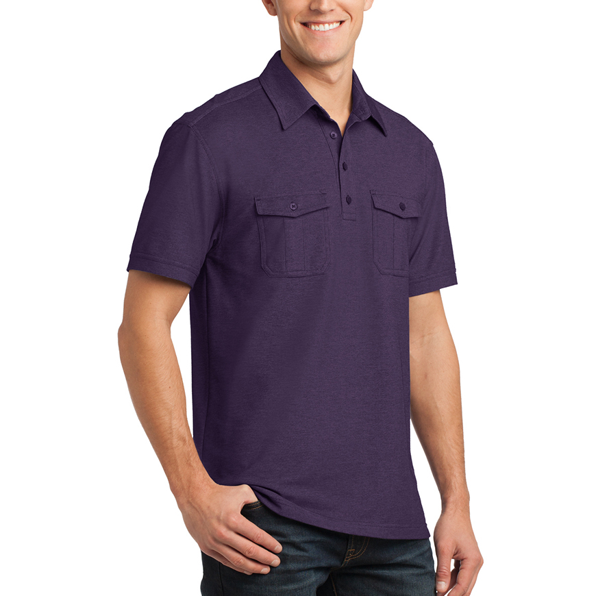 Port Authority Oxford Pique Double Pocket Polo: PO-K557V2