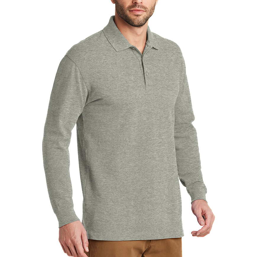 Port Authority EZCotton Long Sleeve Polo: PO-K8000LSV2