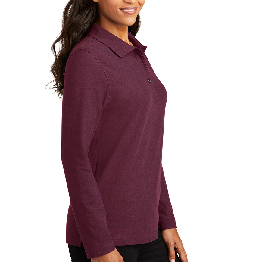 Port Authority Ladies Silk Touch Long Sleeve Polo: PO-L500LSV1