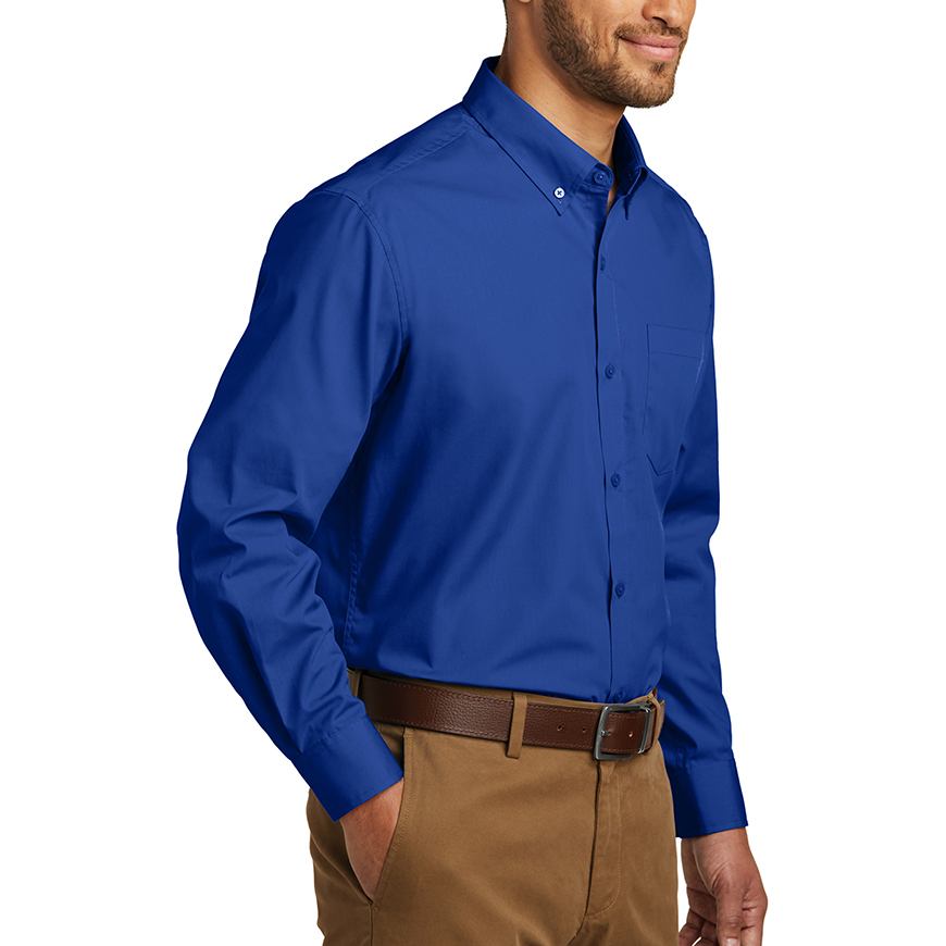 Port Authority Tall Long Sleeve Carefree Poplin Shirt: PO-TW100V2