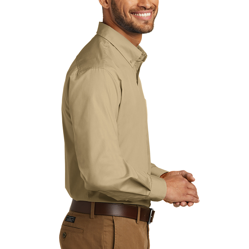 Port Authority Men Long Sleeve Carefree Poplin Shirt: PO-W100V1